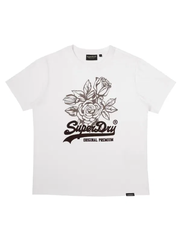 Футболка с винтажным цветочным принтом, Superdry, белый — фото 2