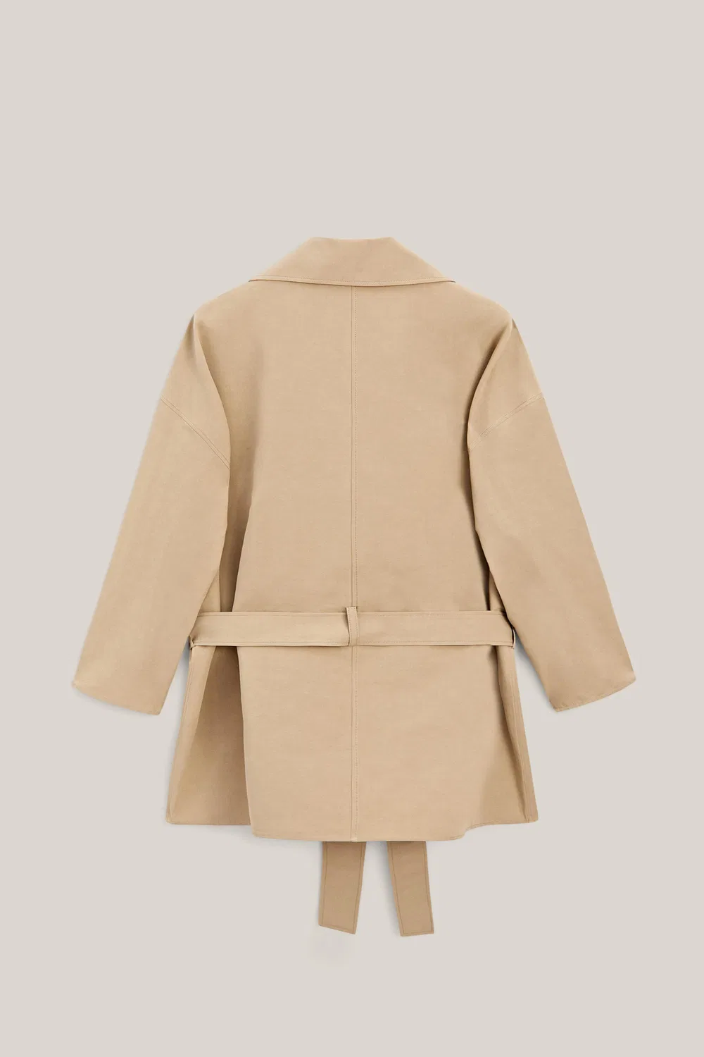 Куртка свободного кроя из хлопка и льна - лимитированная серия Massimo Dutti, бежевый — фото 3