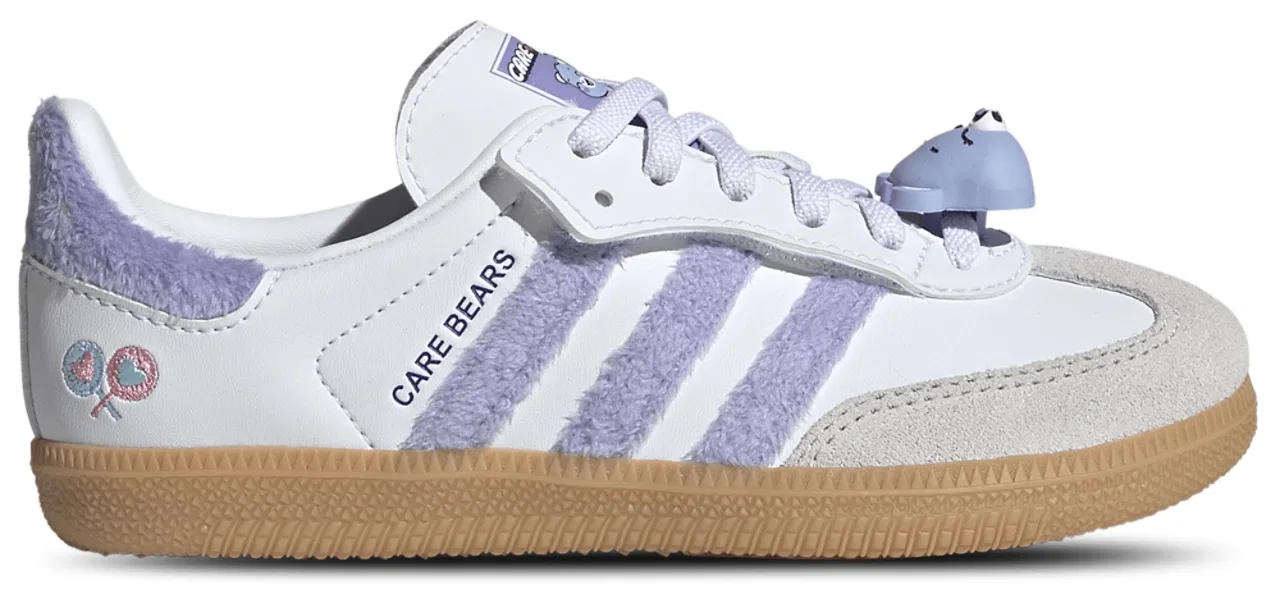 Детские кроссовки для девочек с замшевым верхом Samba adidas, Light Purple Footwear White Blue Dawn