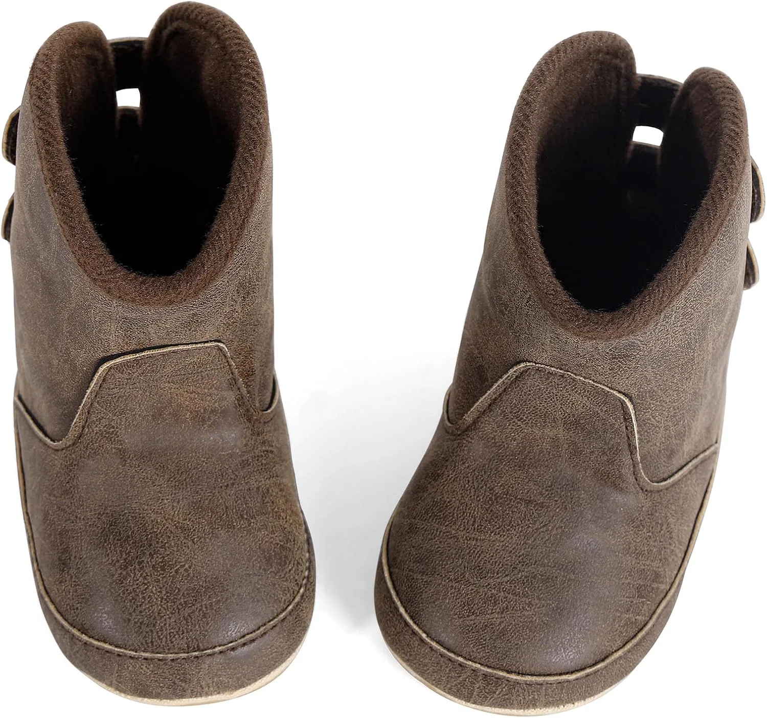 Детские ботинки для мальчиков с круглым носком Western Cowboy Boots ESTAMICO, Dark Brown — фото 3