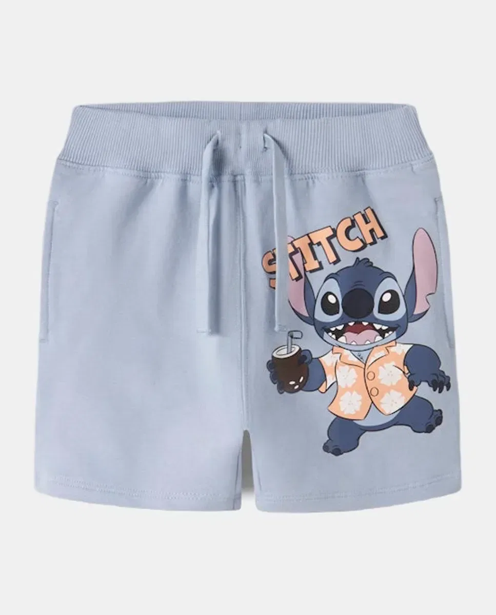 Детские шорты для мальчиков хлопковые Bermuda Stitch name it, Azul — фото 3