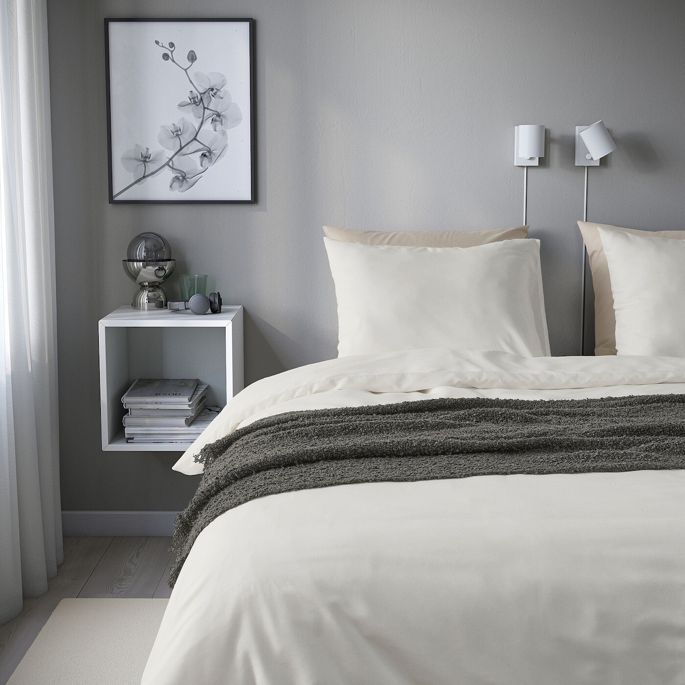 Комплект постельного белья Ikea Piltandvinge, 3 предмета, 240х220/50x60 см, белый — фото 4