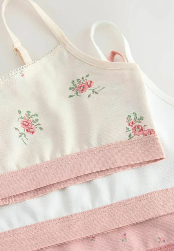 Бюстгальтер цветочный Regular fit - crop 3 pack Next, Pink, розовый — фото 2