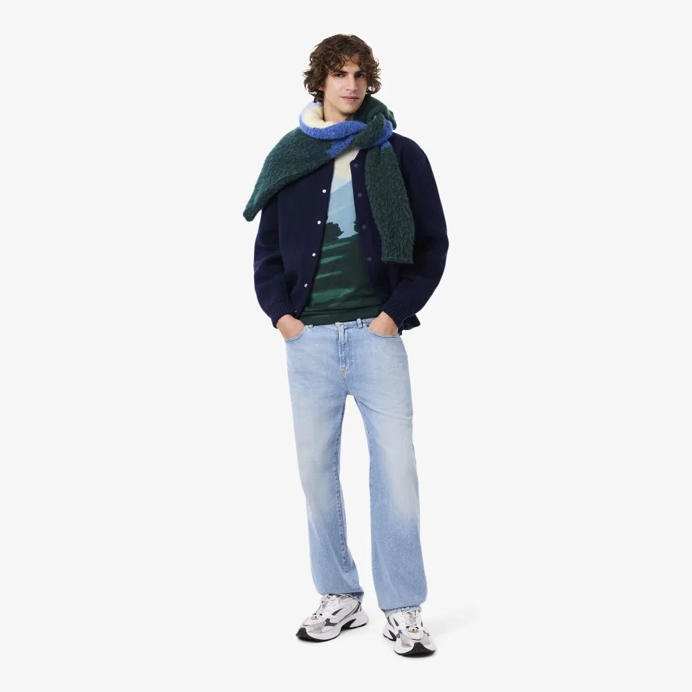 Мужская жаккардовая футболка Holiday зелёная от Lacoste — фото 4