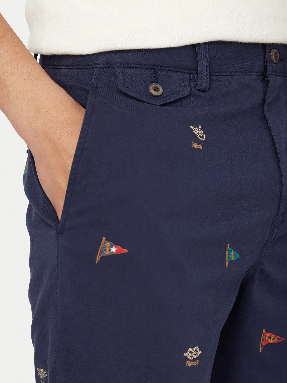 Мужские тканевые шорты стандартного кроя Polo Ralph Lauren, темно-синий — фото 4