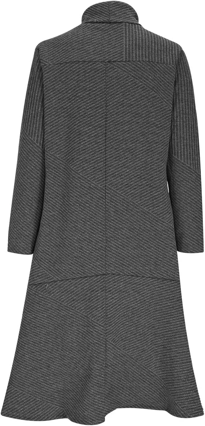 Женское платье-рубашка из вельвета A-line макси, Gray — фото 4