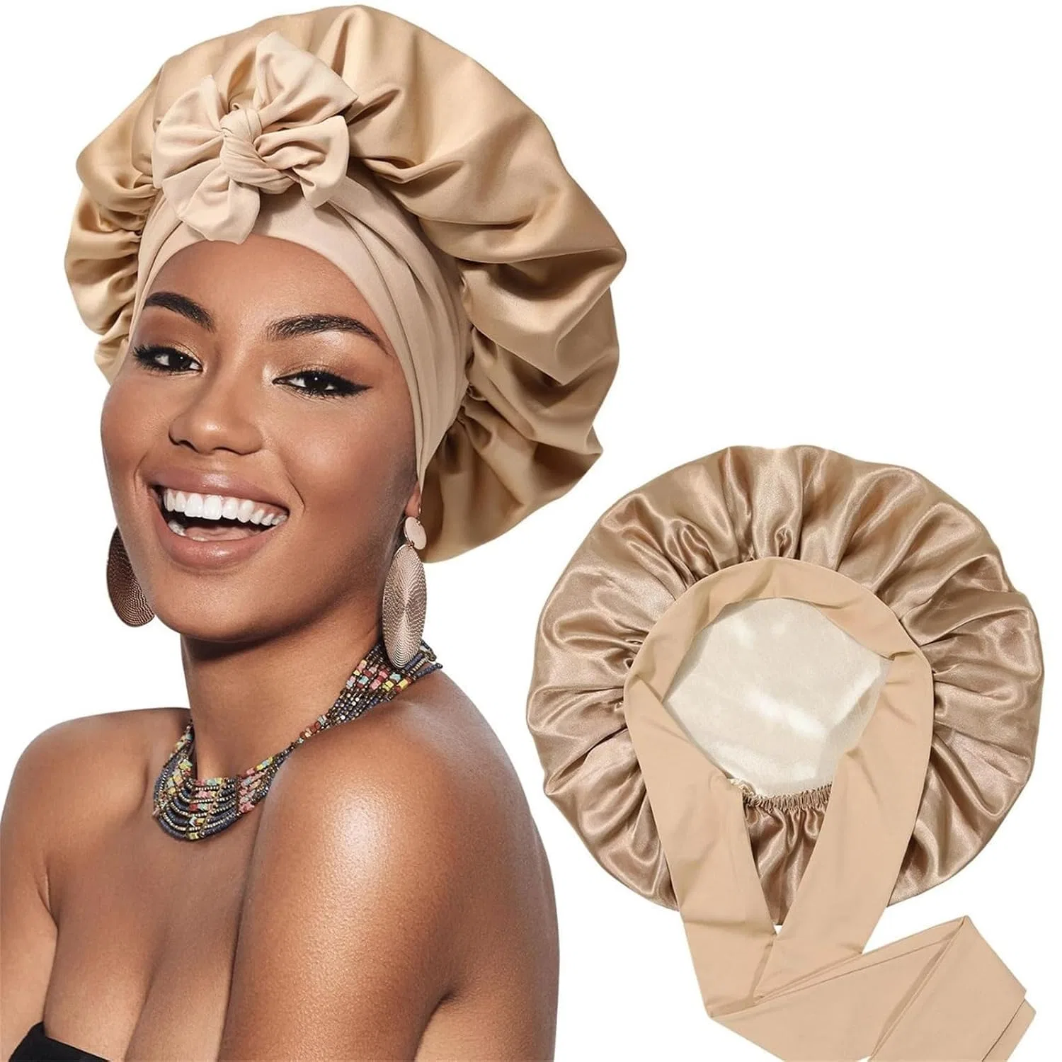 Шапочка для душа Satin Hair Cap, Champracer, полиэстер, двойной слой