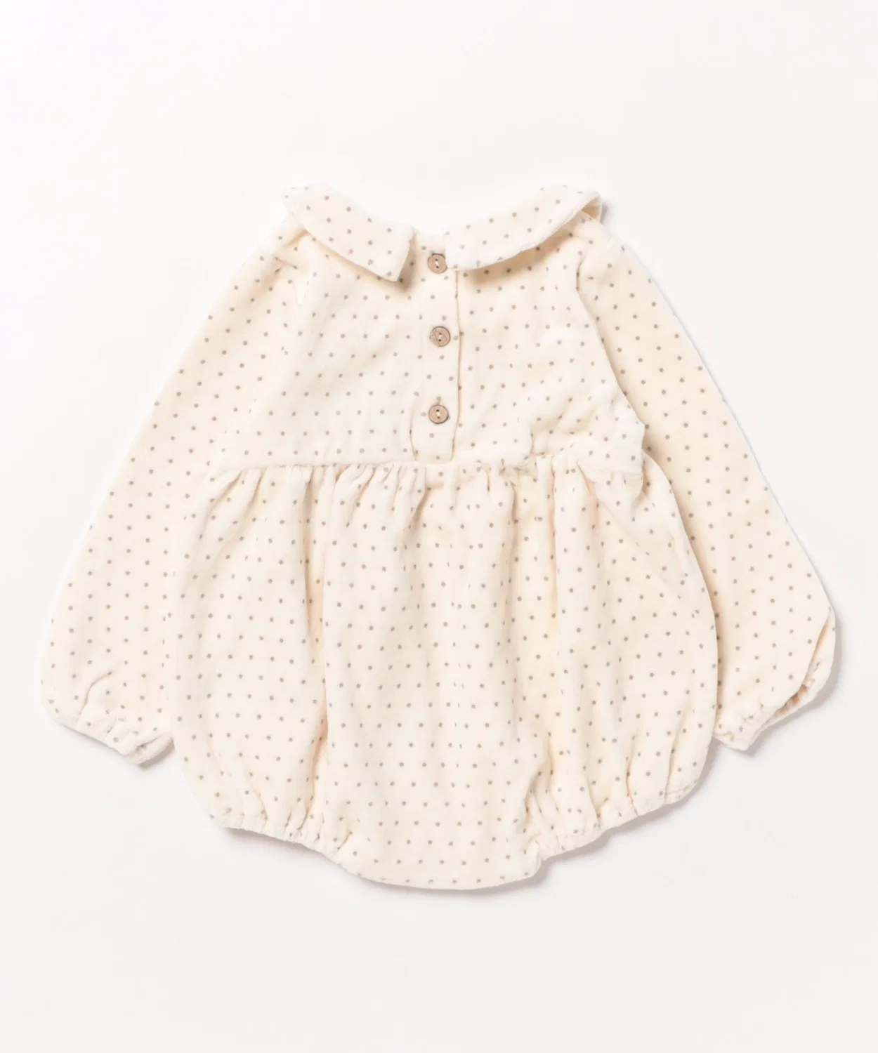 Детский боди-комбинезон с длинным рукавомPeter Pan Polka Dot Quincy Mae, Natural — фото 2