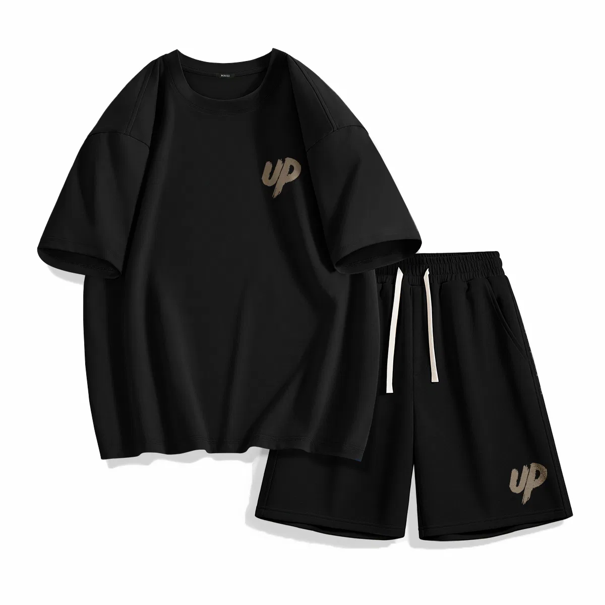 Детский комплект спортивной одежды MINISO, 2 шт, Black (Up Chest Logo)+Black (Up Front Lower Logo)