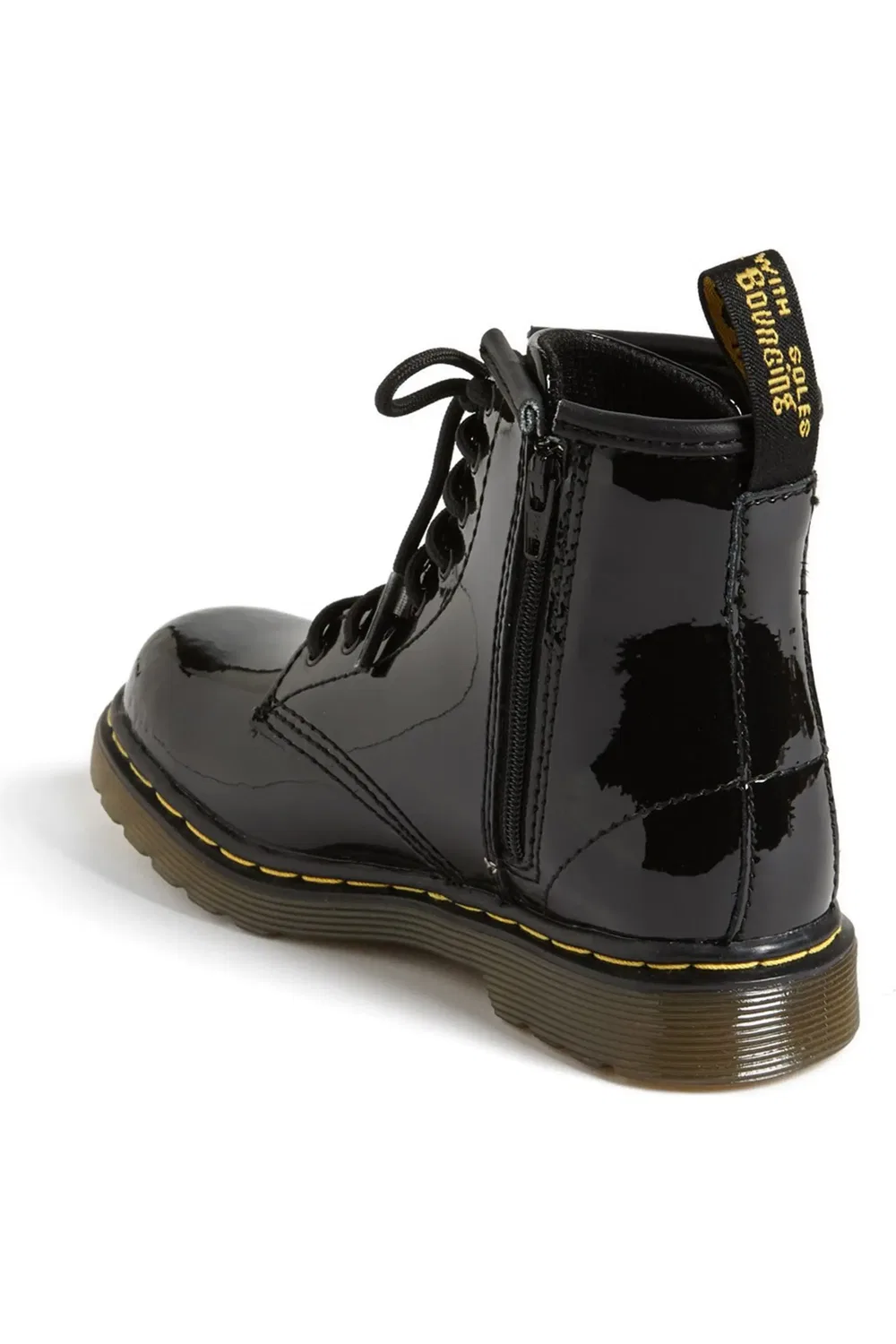 Детские ботинки Dr. Martens 1460 на платформе, лакированная кожа, черный — фото 2