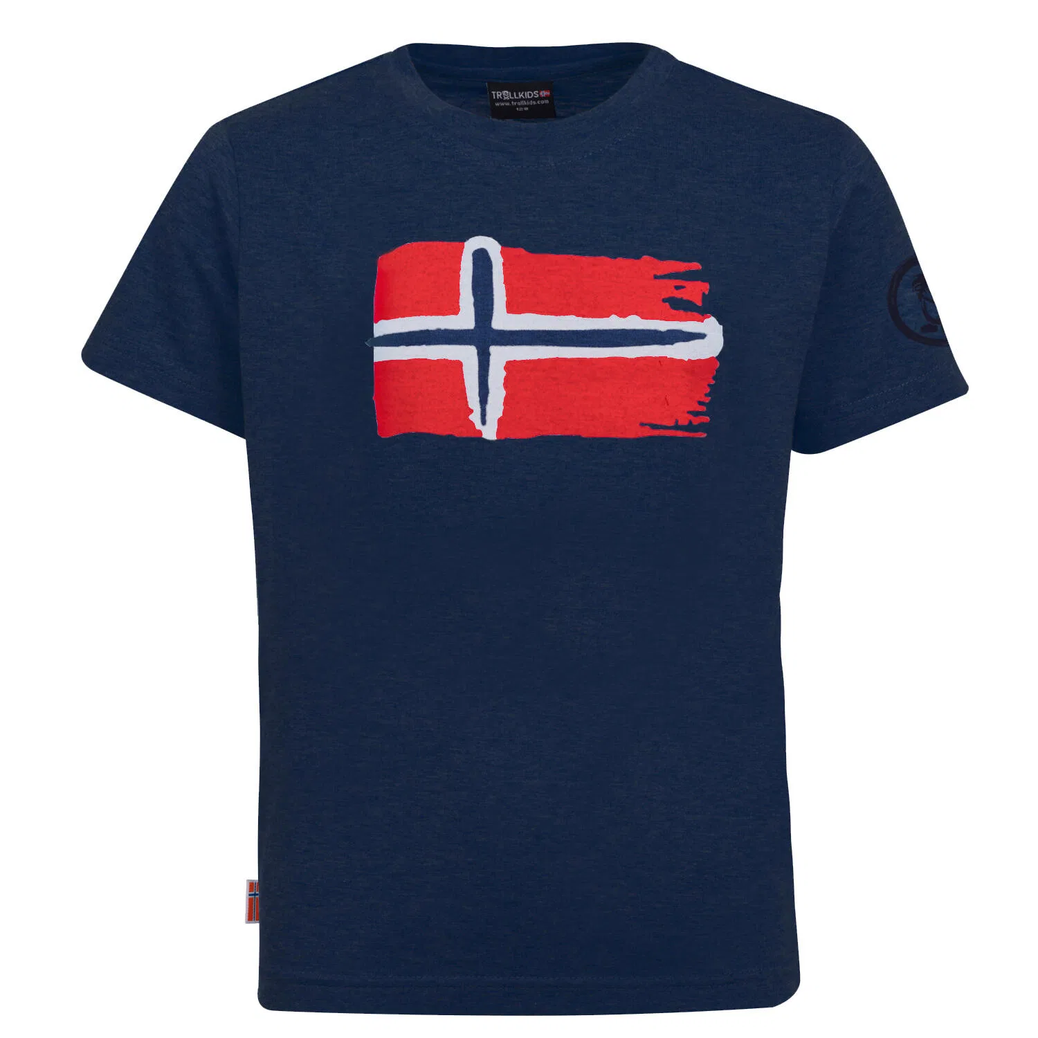 Детская футболка хлопковая TROLLKIDS Kids Oslo T, Navyblau Orange
