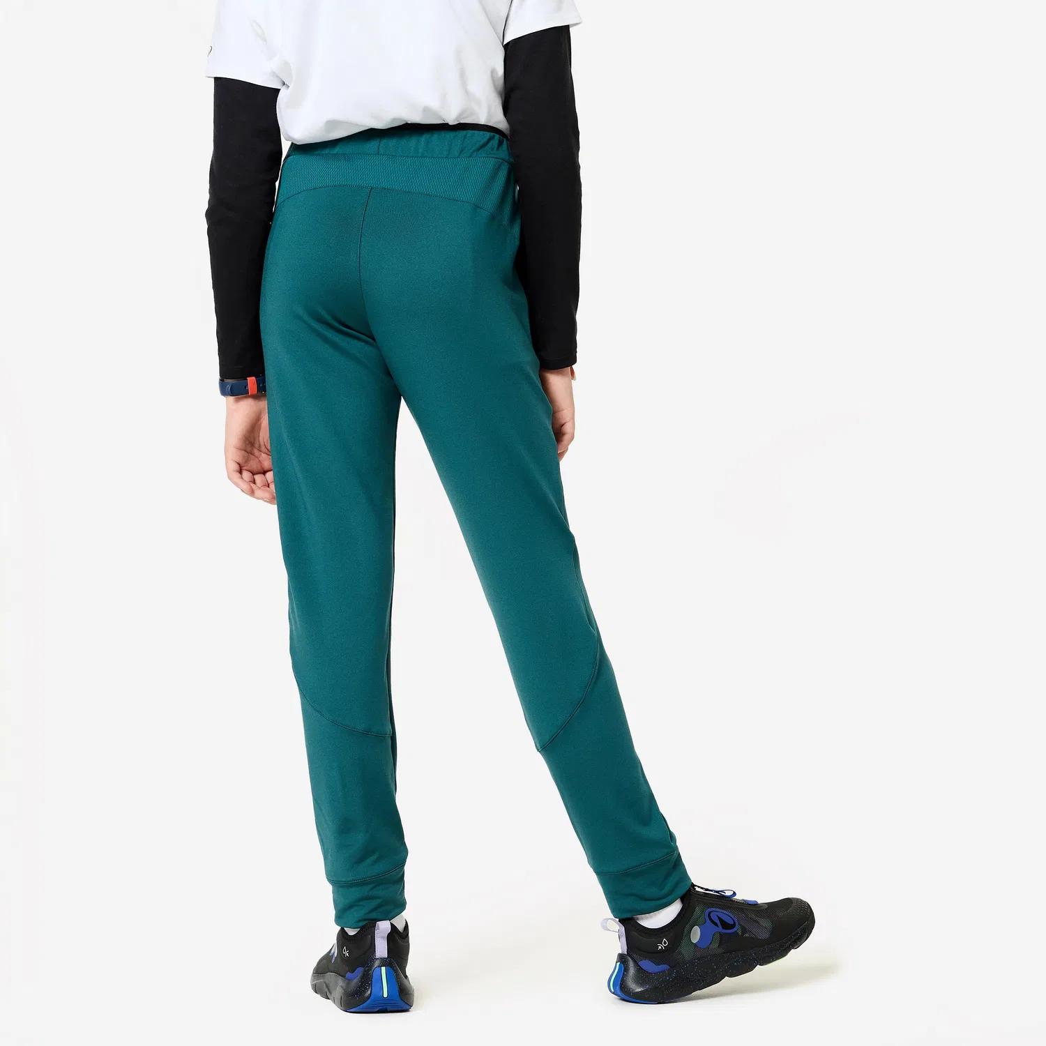 Детские спортивные штаны с принтом Jogginghose Kinder warm atmungsaktiv Domyos, Blaugrun Rauchschwarz — фото 4
