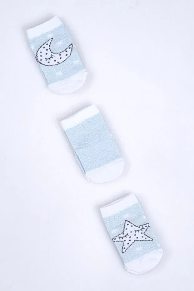 Детские носки для мальчиков с принтом Moon & Star Patterned Cocole Socks, Multicolor