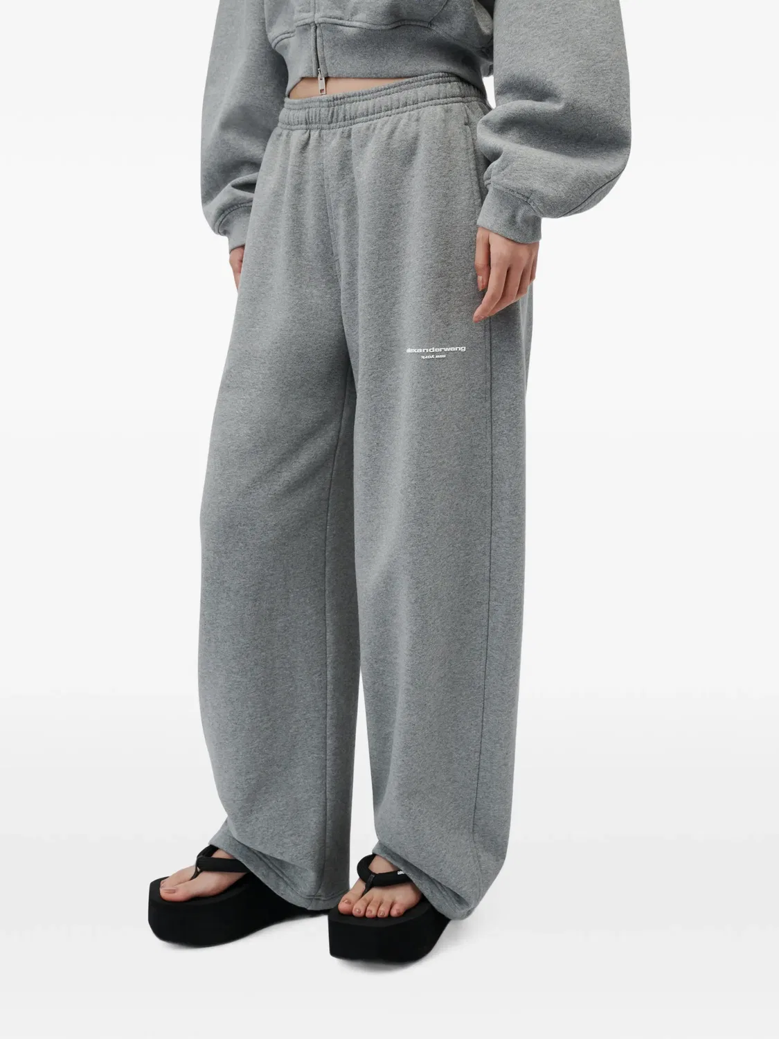 Спортивные брюки средней посадки с логотипом Alexander Wang, серый — фото 4