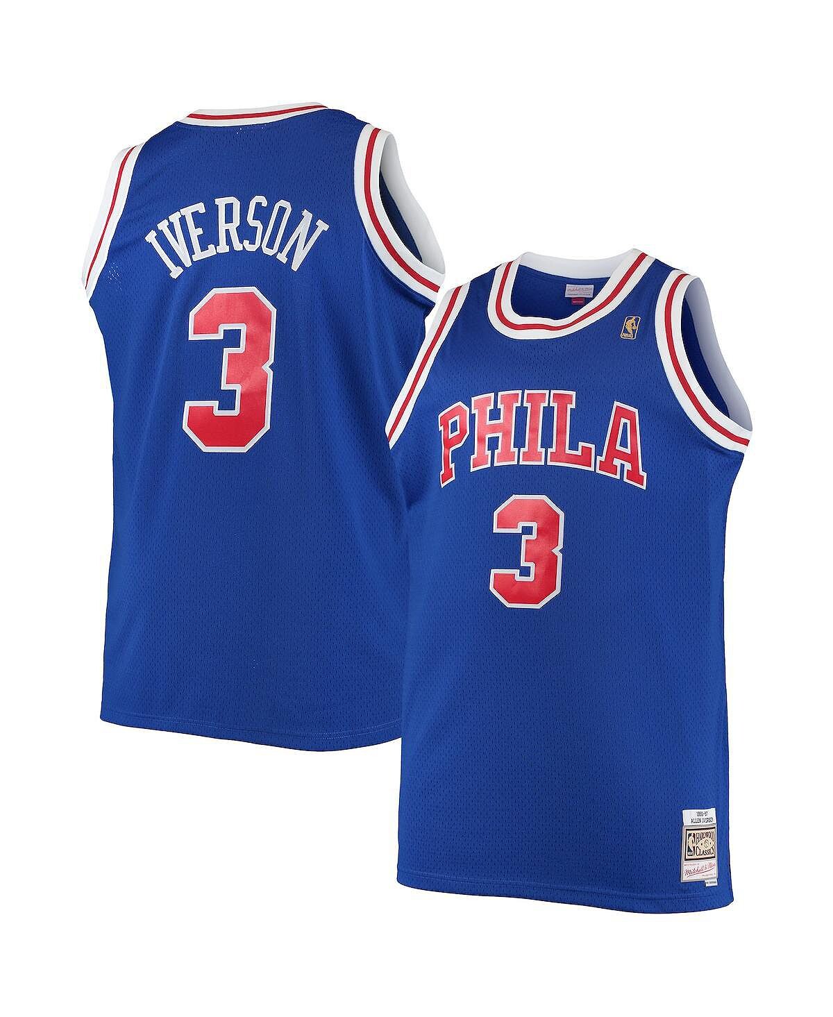 

Мужская джерси allen iverson royal philadelphia 76ers big and tall hardwood classics swingman Mitchell & Ness