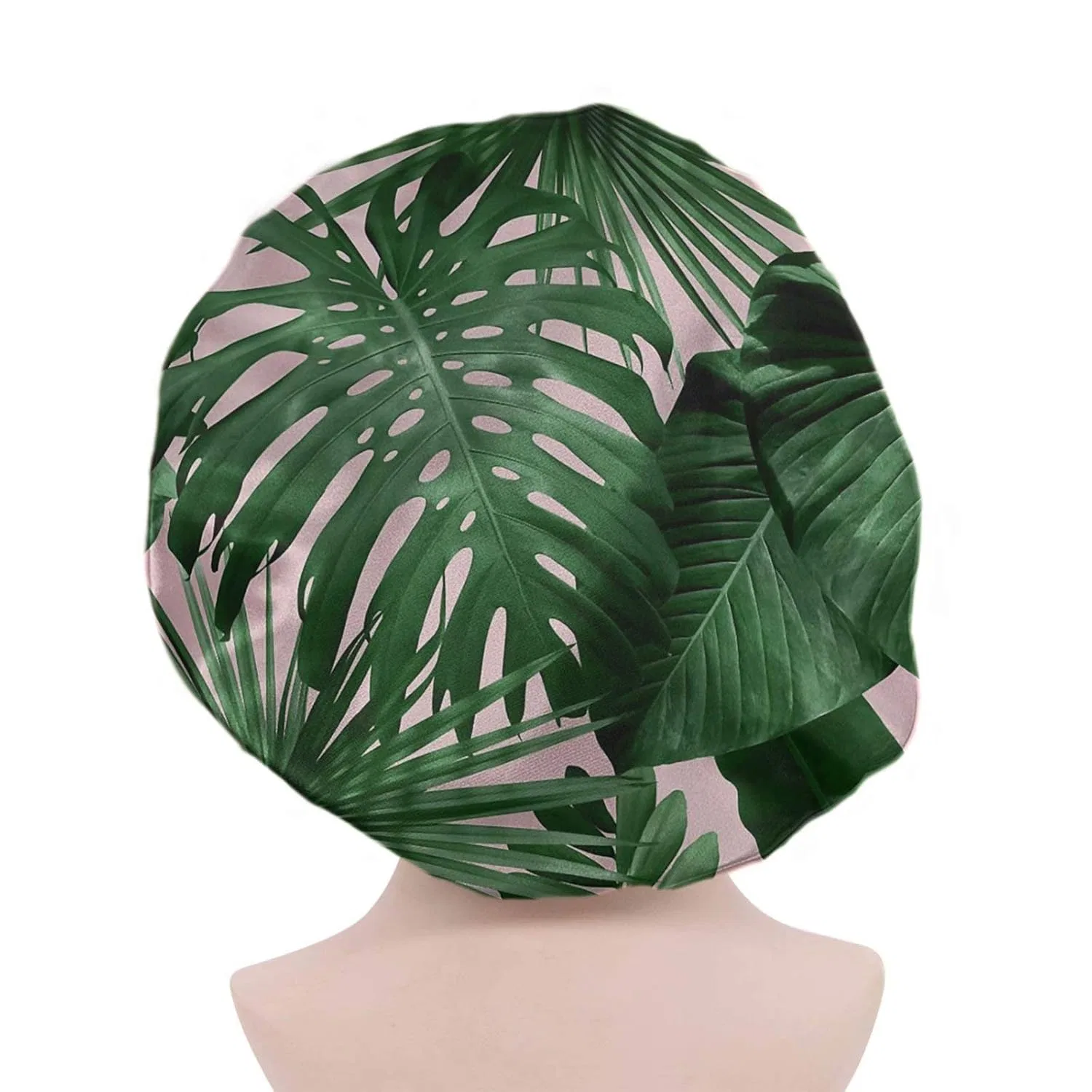 Шапочка для душа Satin Sleep Cap chaqlin, 1 шт, 37x37 см, Tropical Leaf Print — фото 2