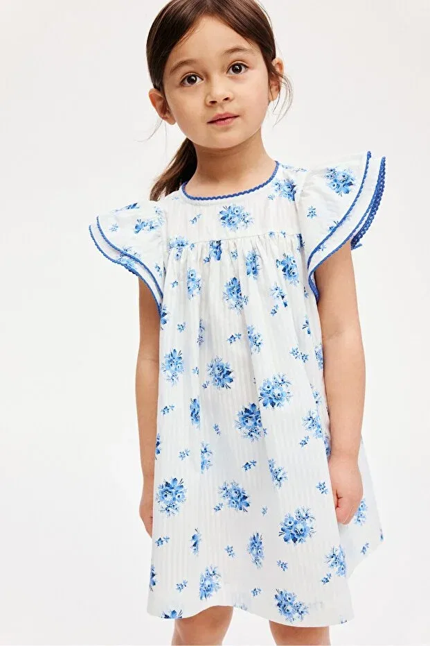 Детское платье с принтом H&M, White Floral