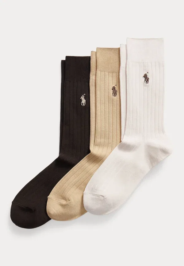 Носки комплект 3 пары Egyptian Polo Ralph Lauren, Stone/Brown/Camel, коричневый