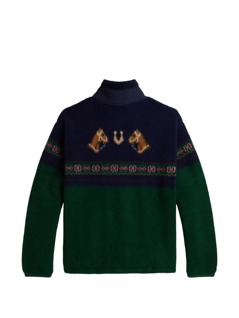 Флисовая толстовка с узором фэр-айл Polo Ralph Lauren Kids, зеленый — фото 2