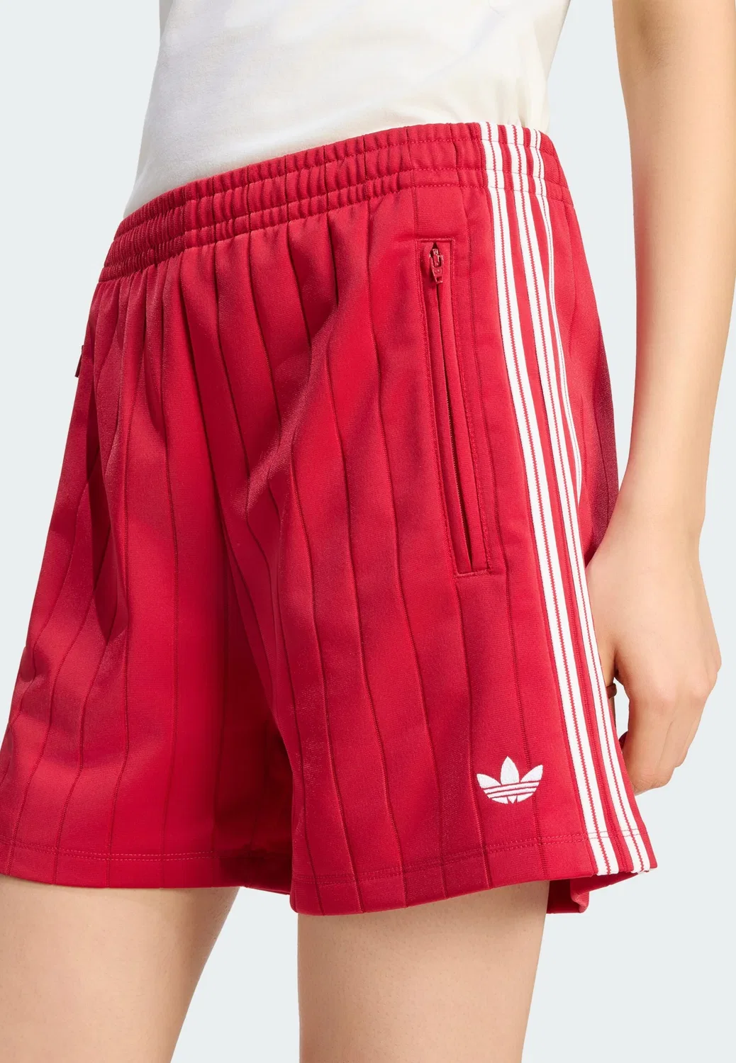 Шорты Adidas Originals свободного кроя Firebird красного цвета — фото 4