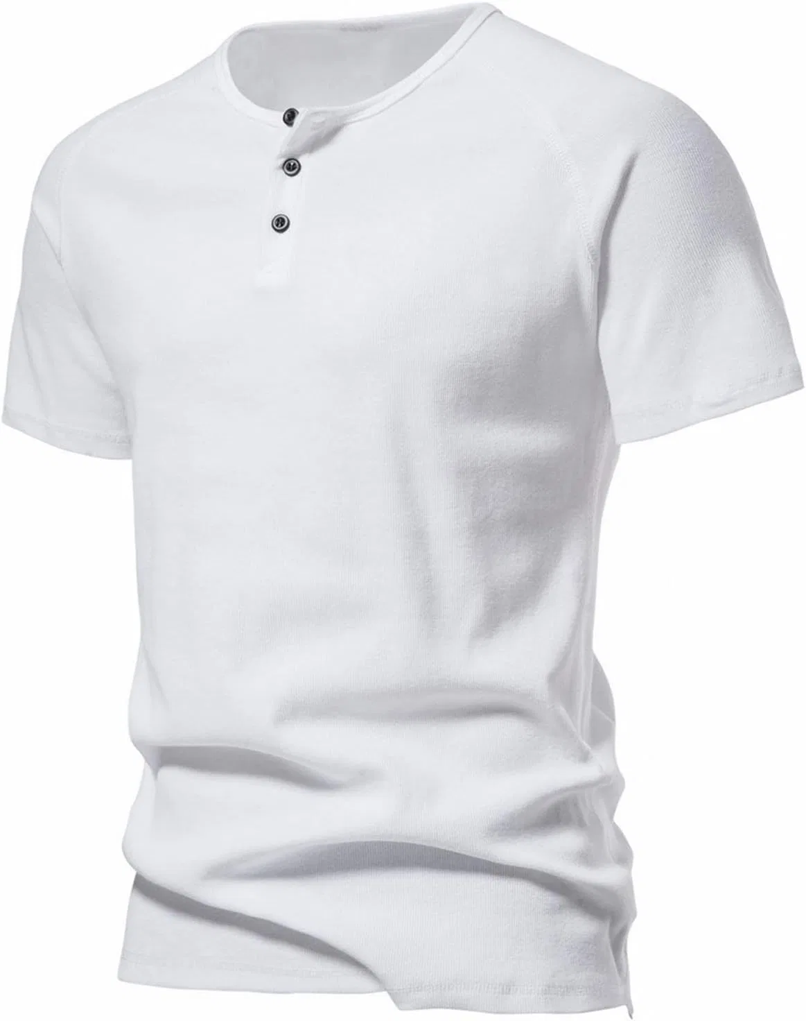 Мужская хенли футболка с коротким рукавом Classic Basic, White
