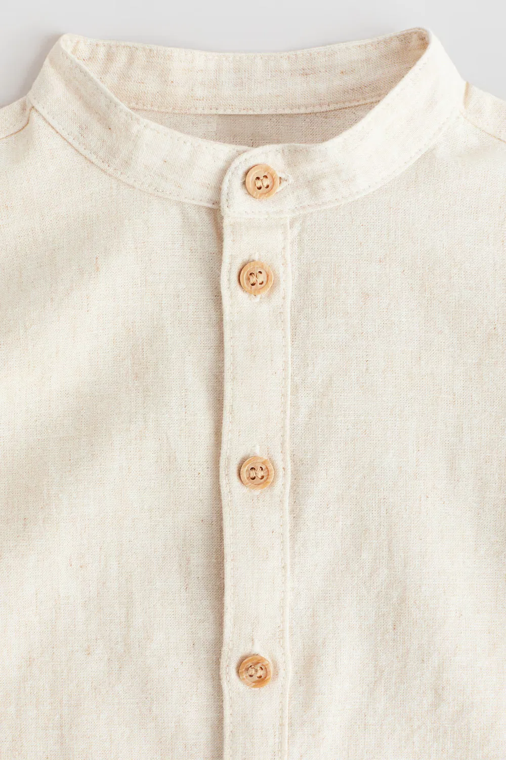 Рубашка для дедушки из смеси льна H&M, Cremefarben — фото 2