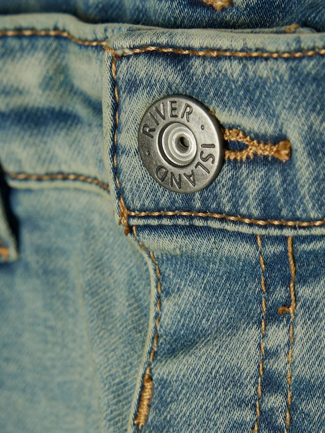 Джинсы свободные, мешковатые River Island, синие — фото 3
