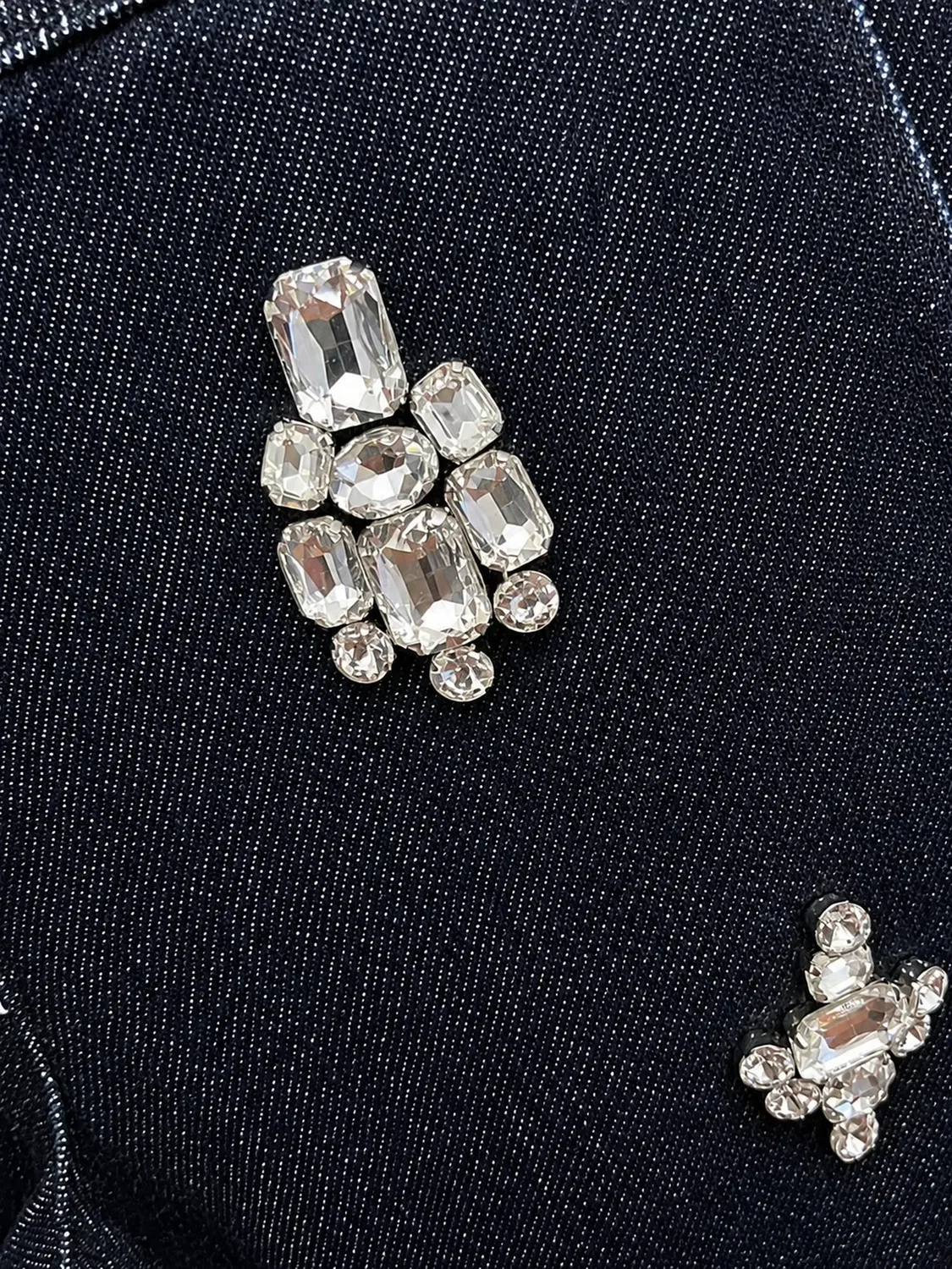 Джинсы, украшенные кристаллами Stella Mccartney Kids, синий — фото 3