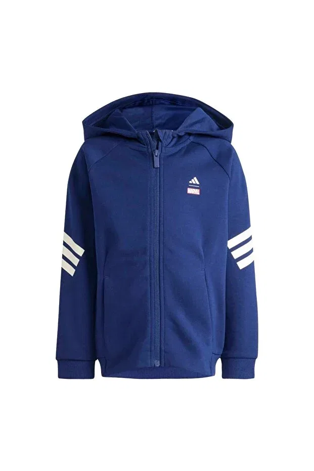 Детское худи для девочек с принтом Adidas, Blue — фото 3