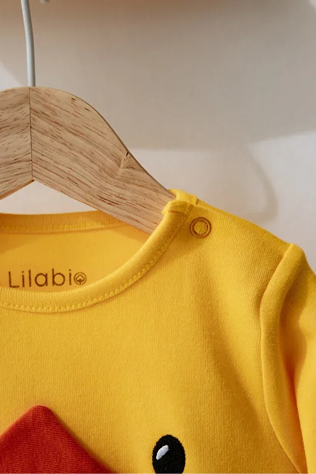 Детское боди-костюм с длинным рукавом, комплект с шапочкой Chick Costume Bodysuit & Hat Set Lilabio, Yellow — фото 3