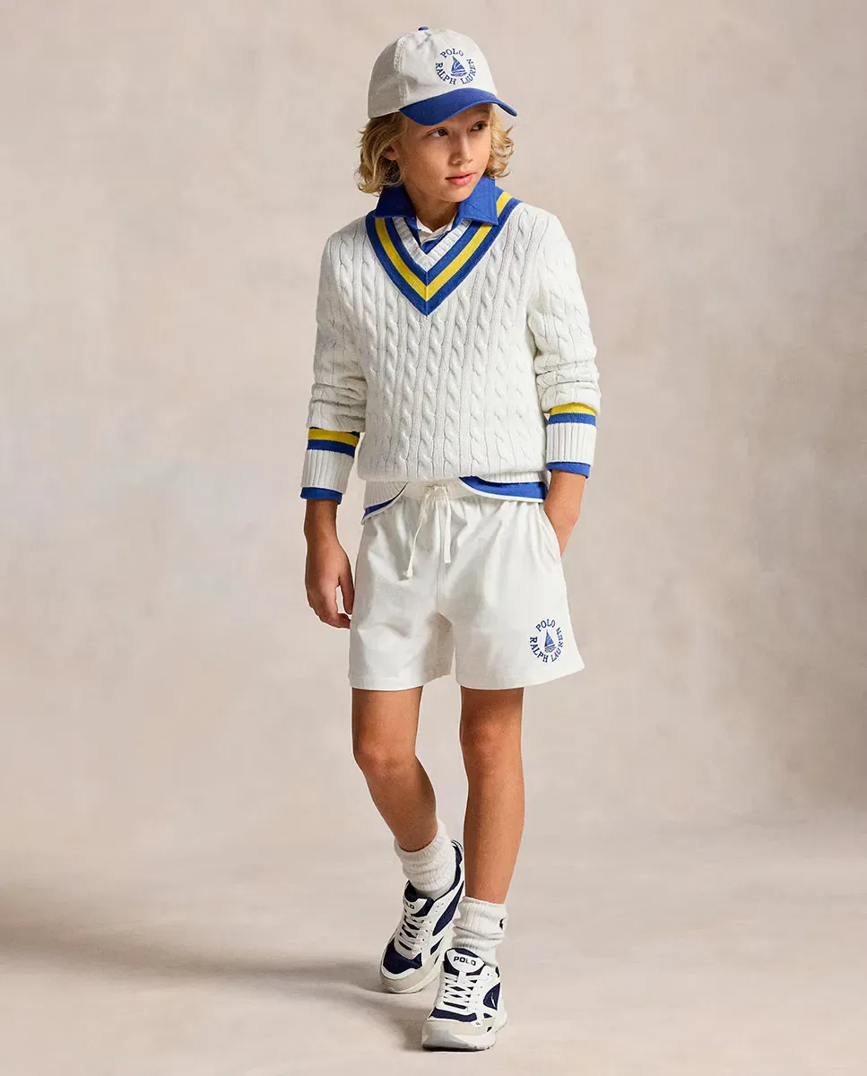 Детский джемпер для мальчиков с узором «косичка» Polo Ralph Lauren, Crudo — фото 2