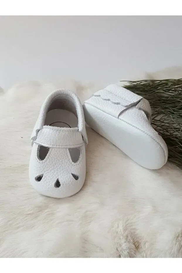Детские кожаные лоферы для мальчиков Hodore, White — фото 3