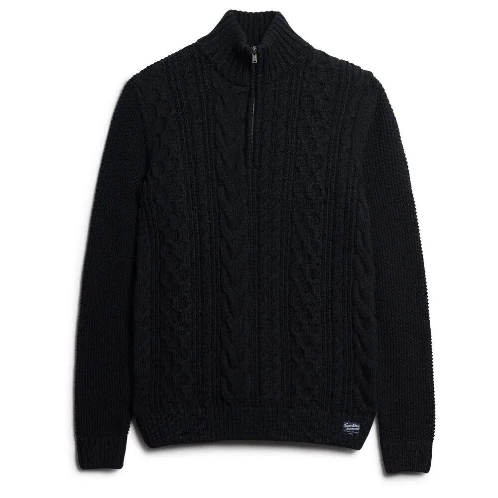 Мужской свитер с полузамком Superdry Jacob Cable, Navyblau