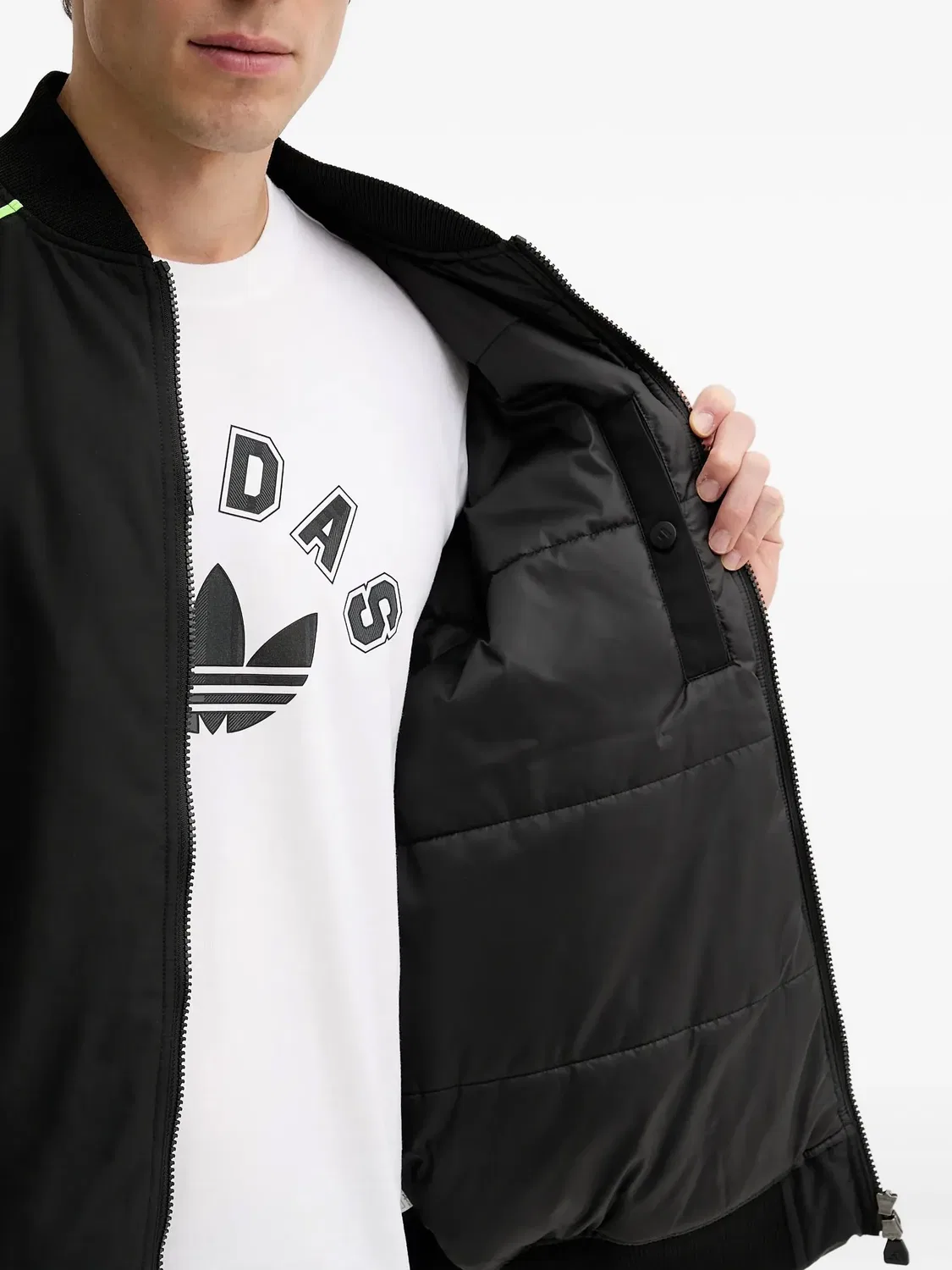 Куртка-бомбер на молнии Adidas, черный — фото 3