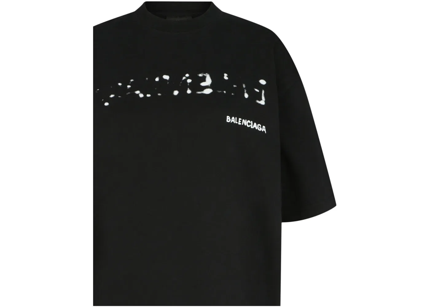 Женская футболка с принтом Balenciaga Oversized Hand Drawn T-Shirt, Black White — фото 3