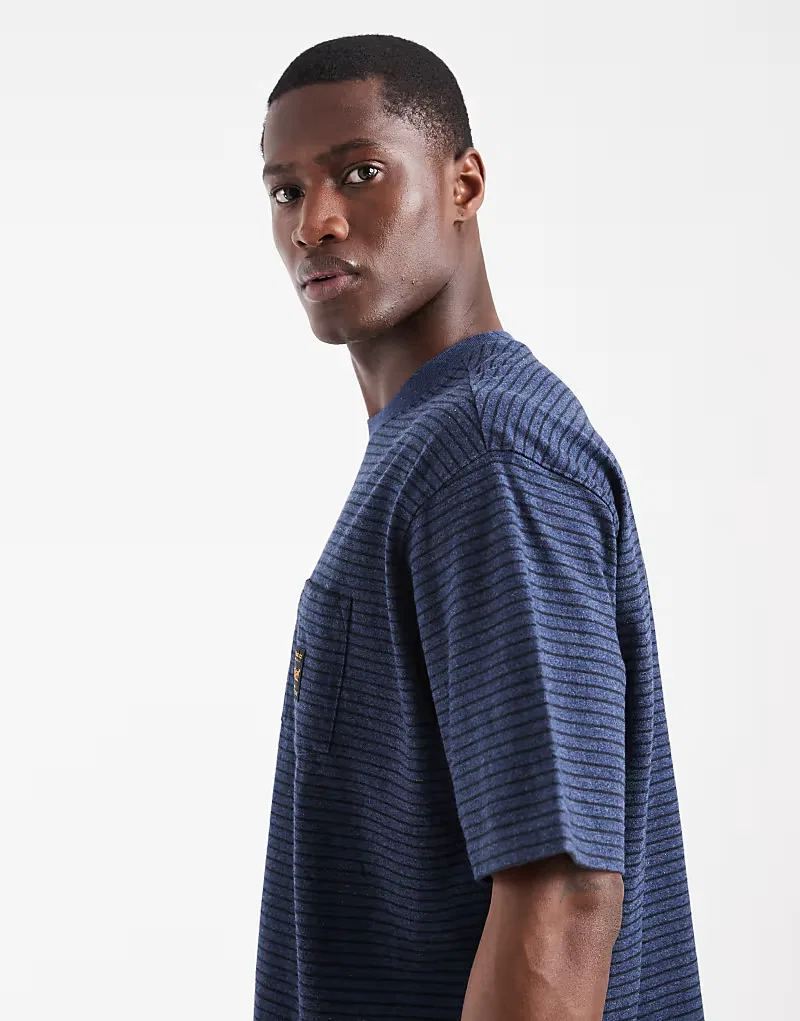 Полосатая футболка Levi's Workwear с карманом, темно-синий — фото 3