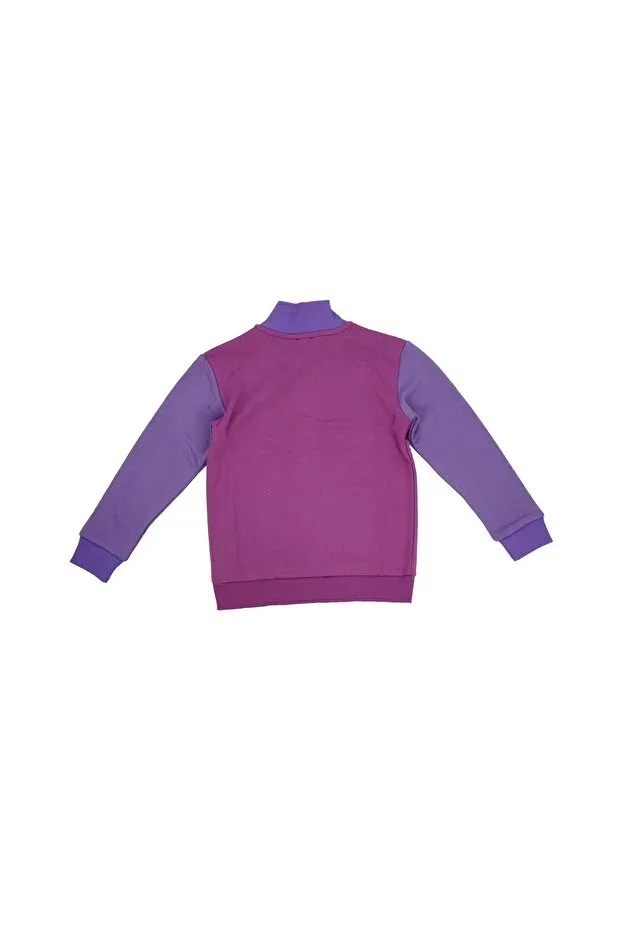 Детские свитшот для девочек на молнии с принтом United Colors Of Benetton, Mix Purple Lilac Violet — фото 3