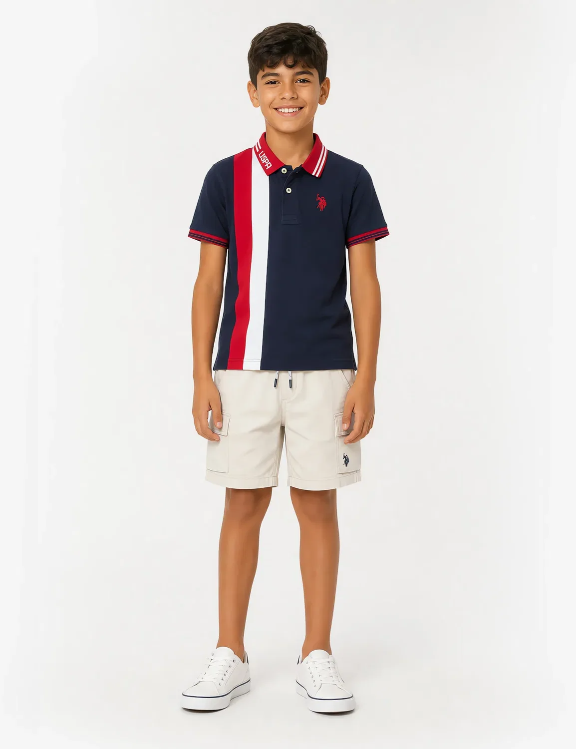 Детские твиловые шорты-карго U.S. Polo Assn, Polo Stone — фото 2