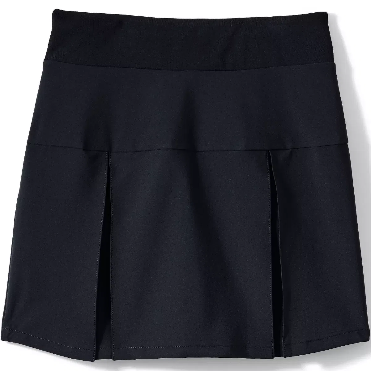 Детская юбка-шорты для девочек с плиссе из полиэстера Performance Pleated Skort Lands' End, Black — фото 4
