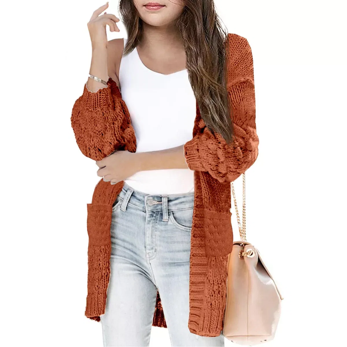 Детский кардиган для девочек с цветочным принтом YesFashion, Orange