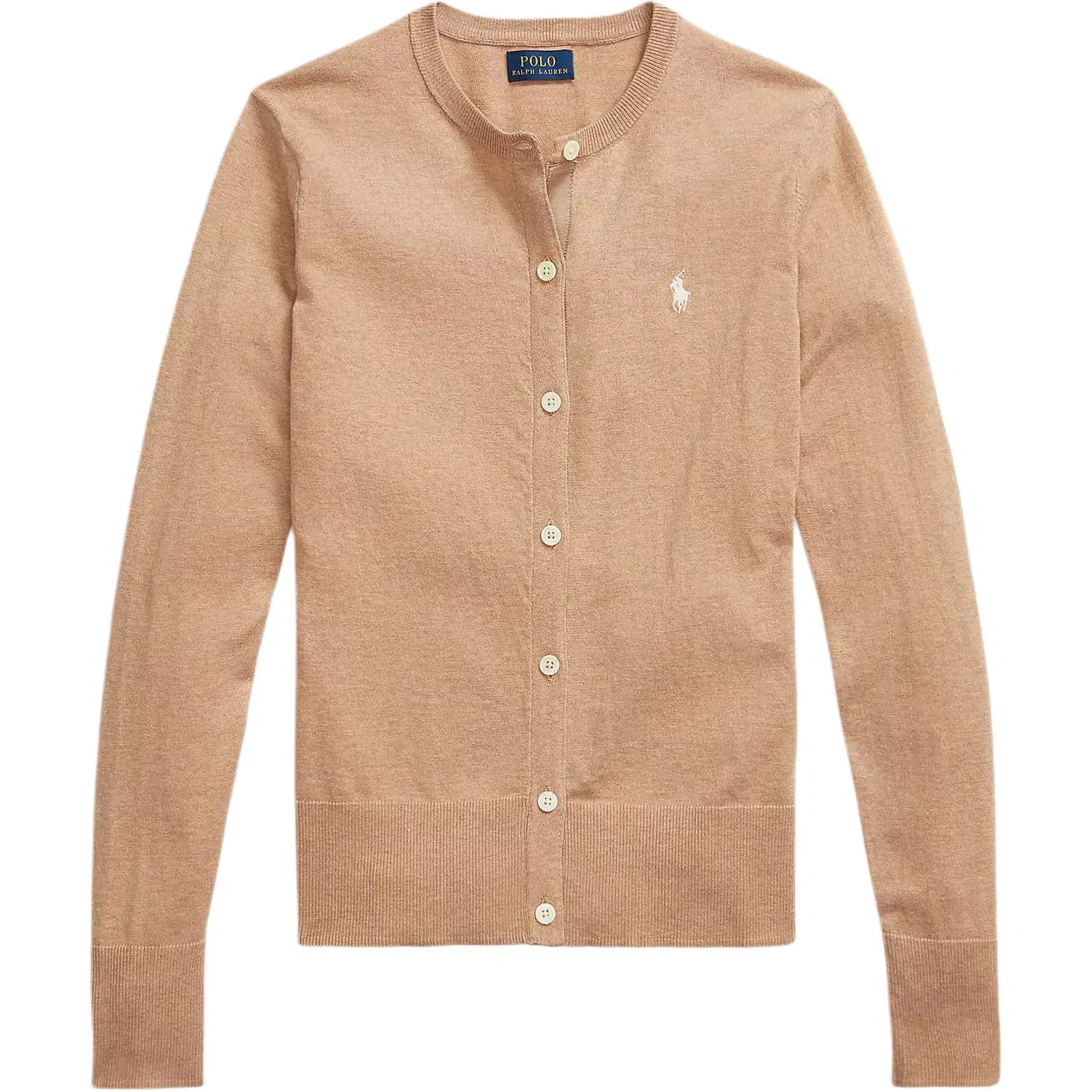 Женский джемпер Camel с круглым вырезом, прямого кроя, Polo Ralph Lauren, Camel