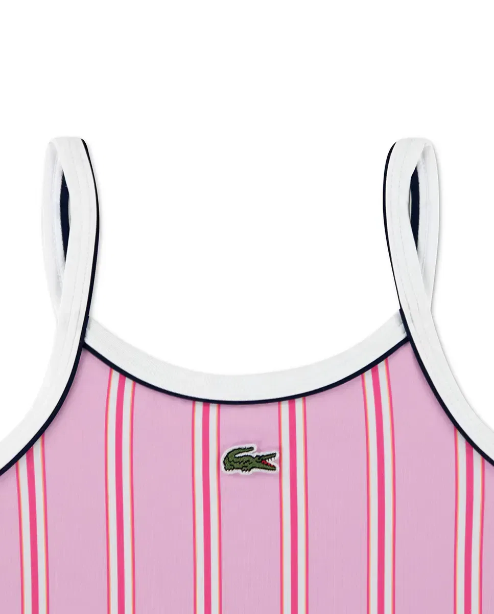 Детский купальник для девочек с контрастной окантовкой Lacoste, Rosa — фото 3