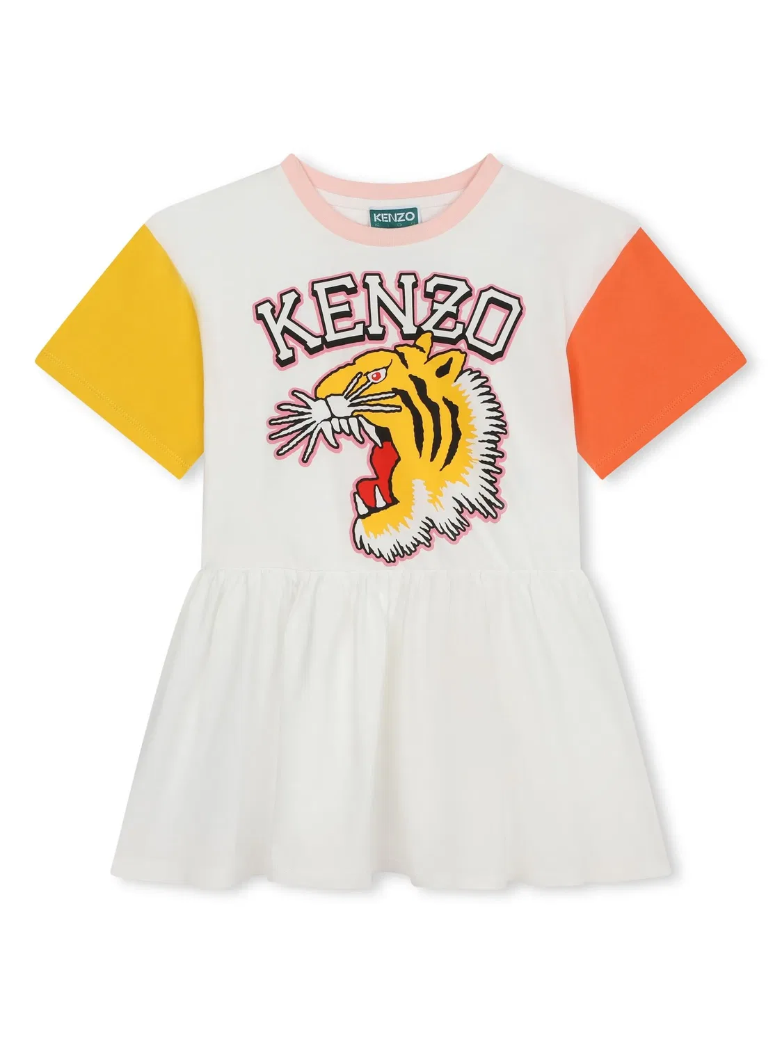 Платье из органического хлопка с логотипом Kenzo, светлый/морковный оранжевый/горчичный желтый