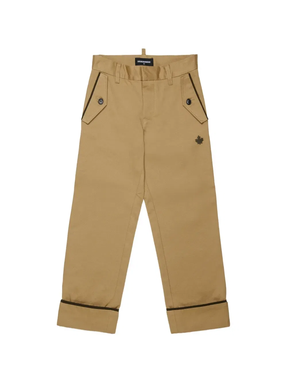 Брюки с подворами и логотипом Dsquared2 Kids, бежевый