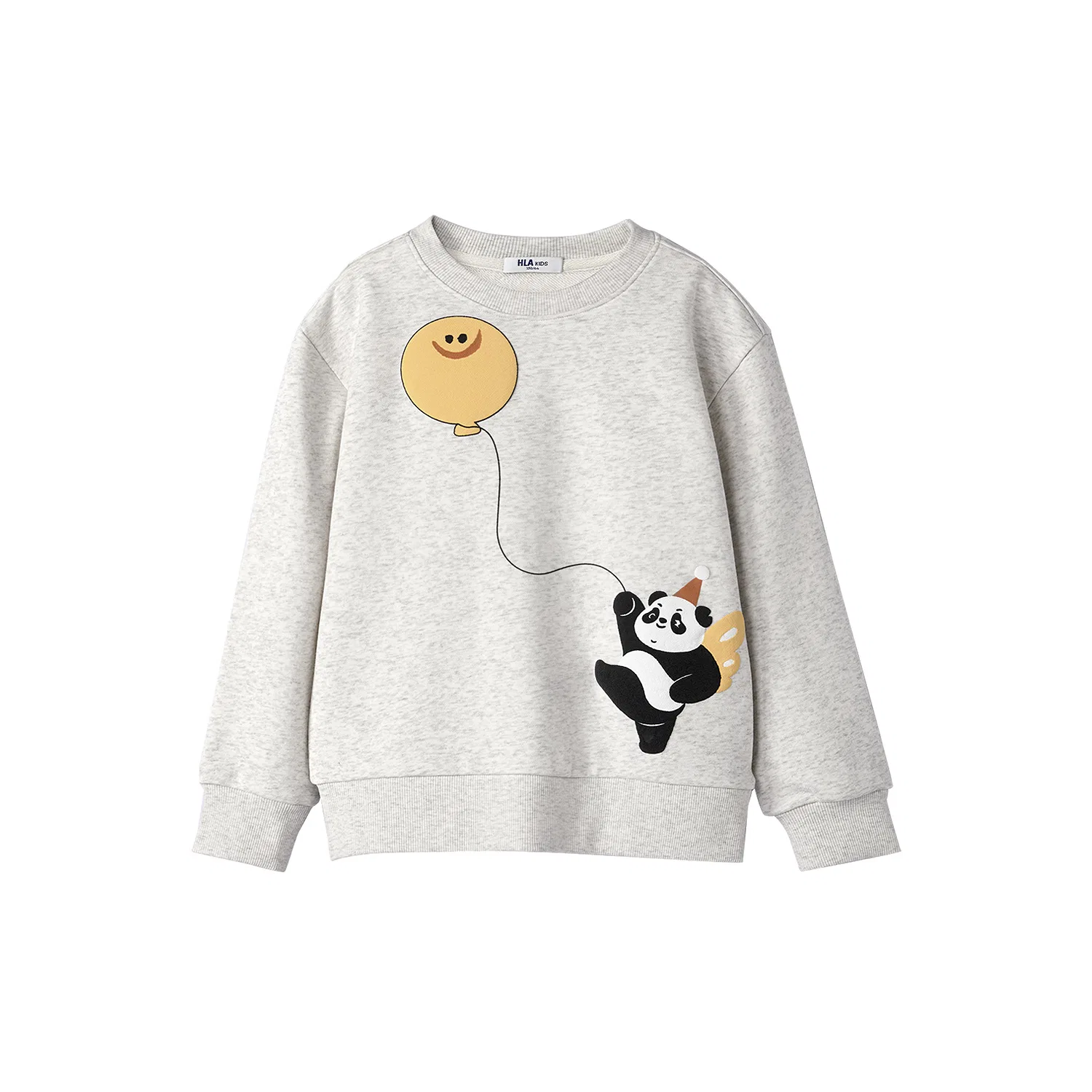 Детский свитшот с круглым вырезом с принтом HLA, Light Heather Gray 20