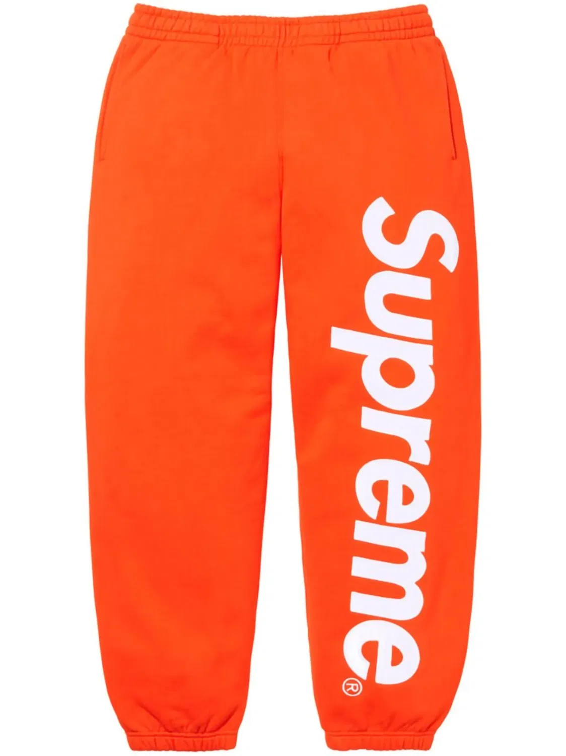 Спортивные брюки с атласной аппликацией Supreme, оранжевый