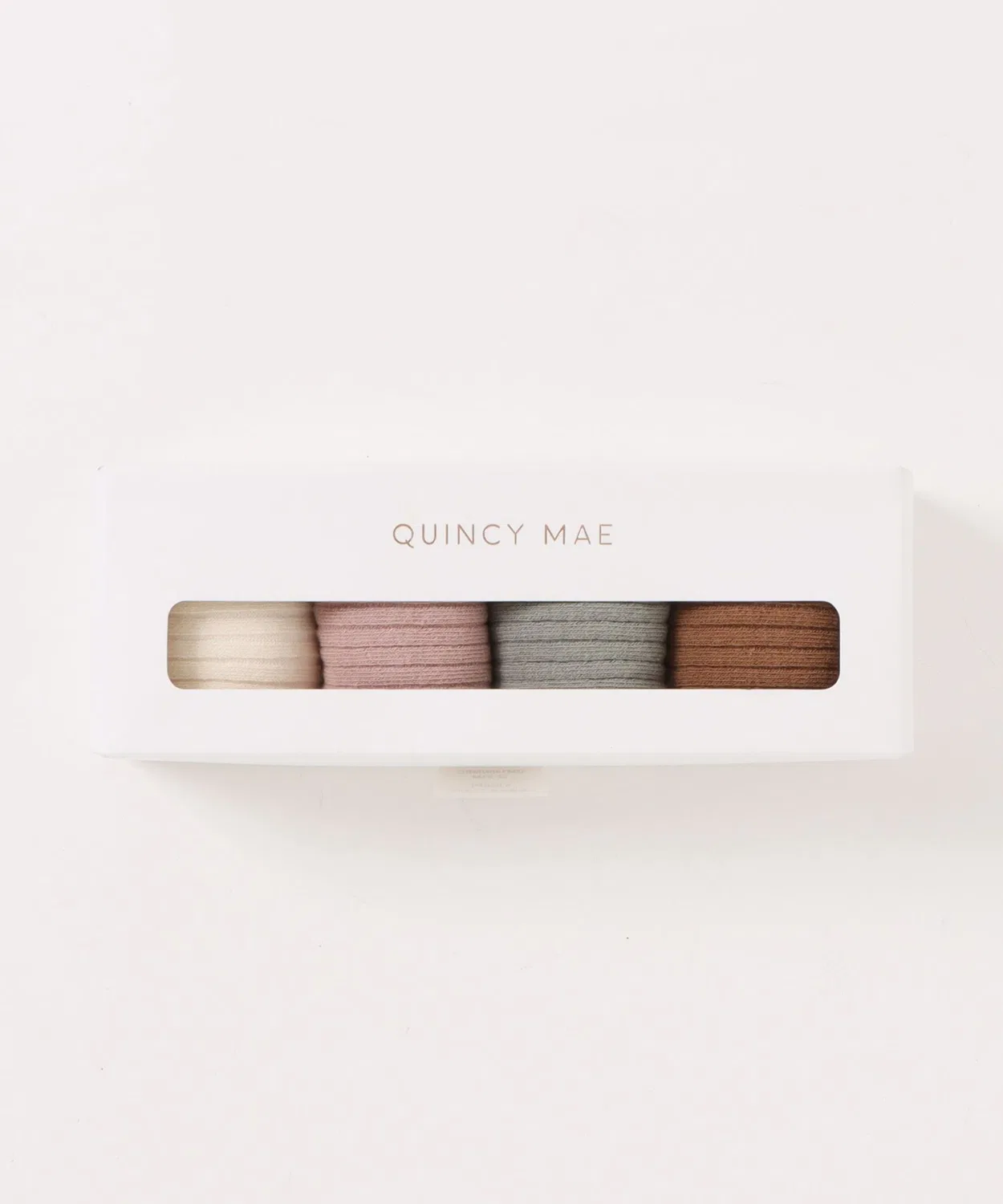Детский комплект носков из органического хлопка 4 пары Quincy Mae, Natural/Mauve/Basil/Cinnamon