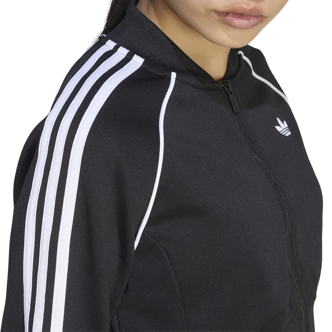 Женская куртка Superstar Cropped Track Top Adidas, черный/белый — фото 4