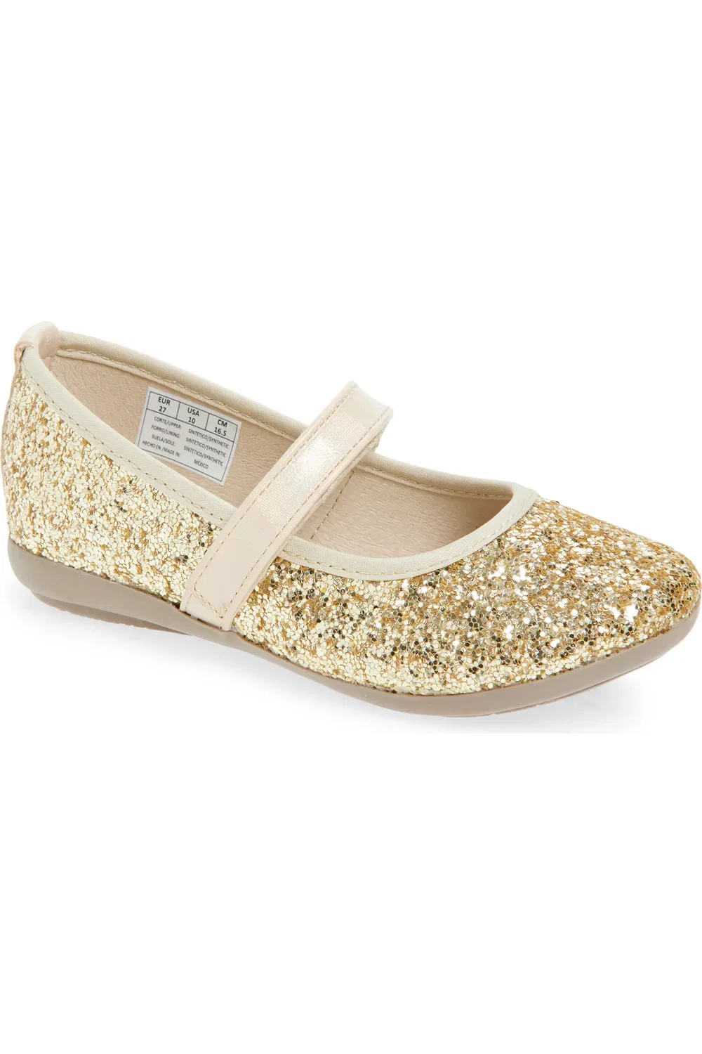 Детские туфли Мэри Джейн с блестками Estrella CHILDRENCHIC, Gold