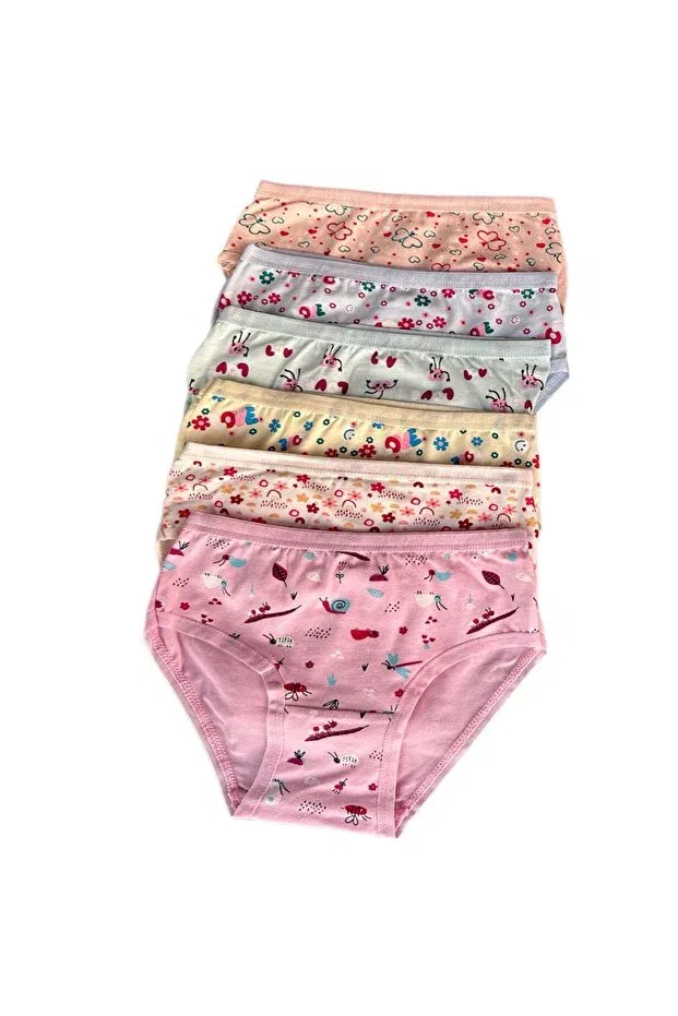 Детские трусы для девочек с принтом 6 штук Dondeza, Solid Color And Patterned — фото 3